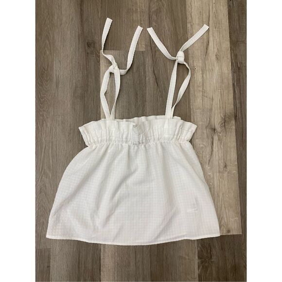 H&M White Seersucker Top, Strappy Shirt, Size Small - Picture 1 of 11